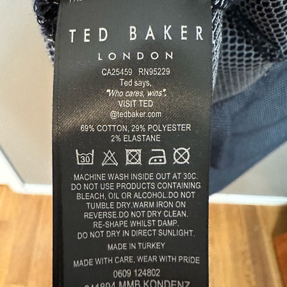 TED BAKER LONDON | Men’s Size 7 Navy Textured Polo Shirt - Picture 6 of 8